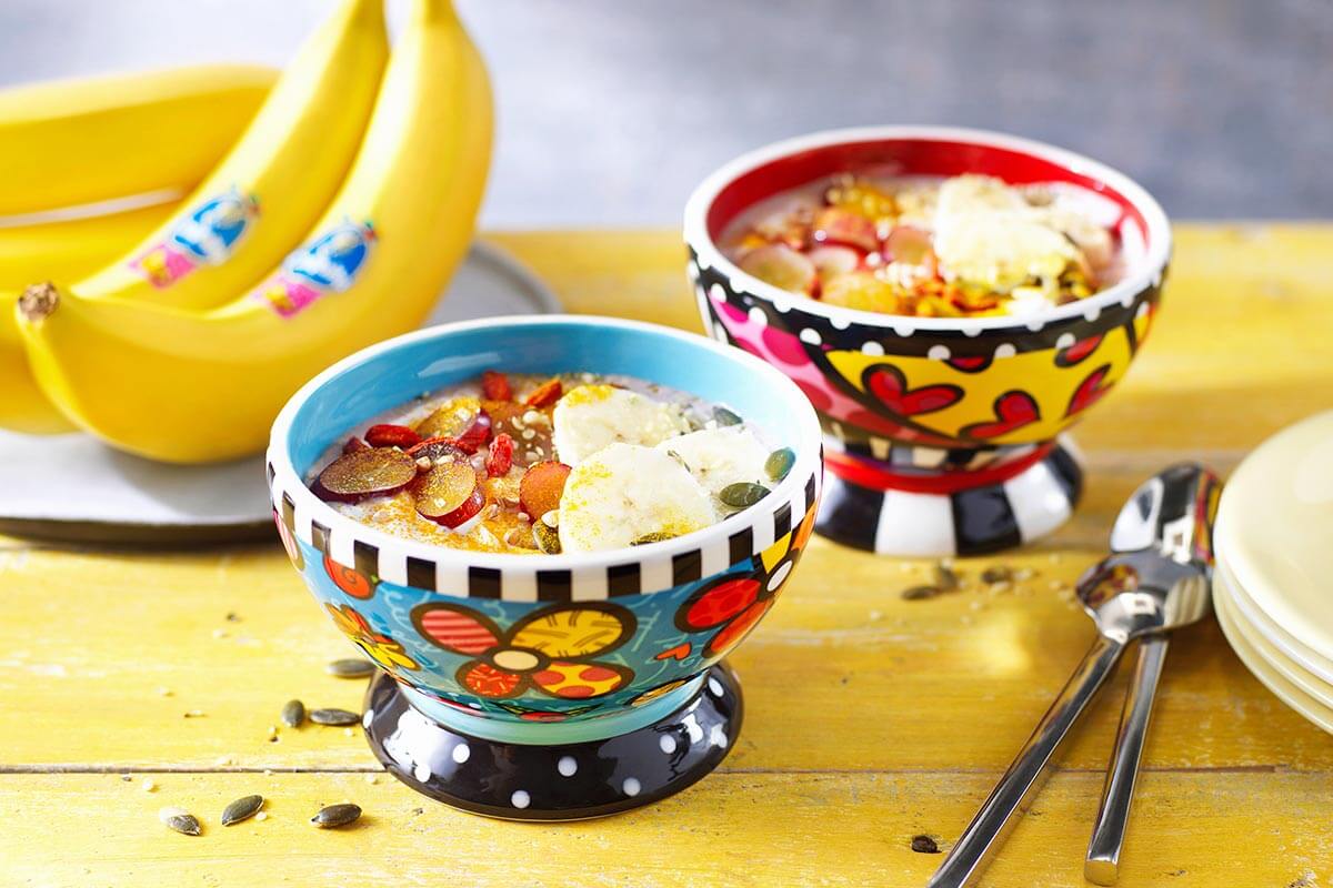 Chiquita Banana Britto coconut breakfast bowl with acai berries