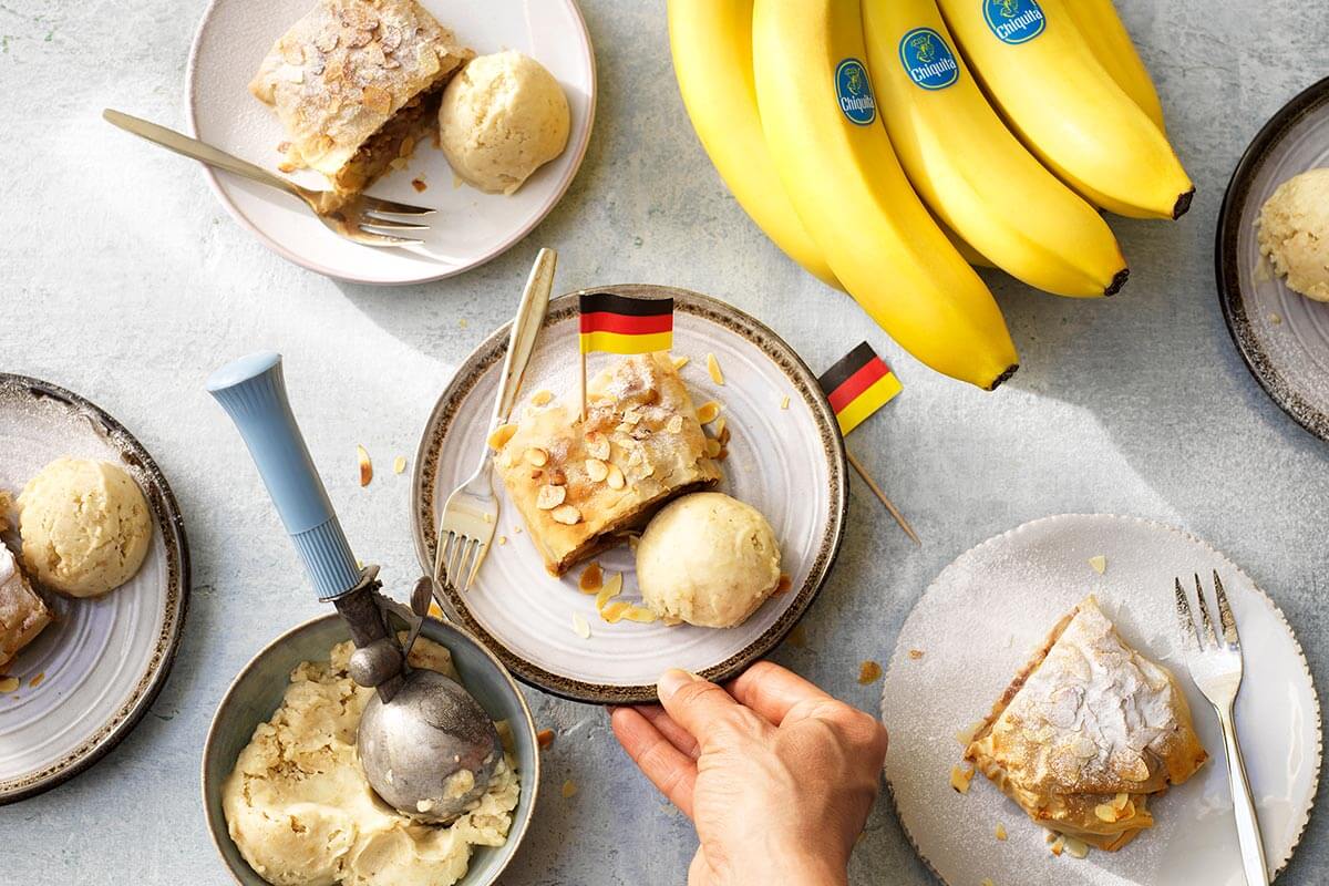 Chiquita banana German strudel with almonds