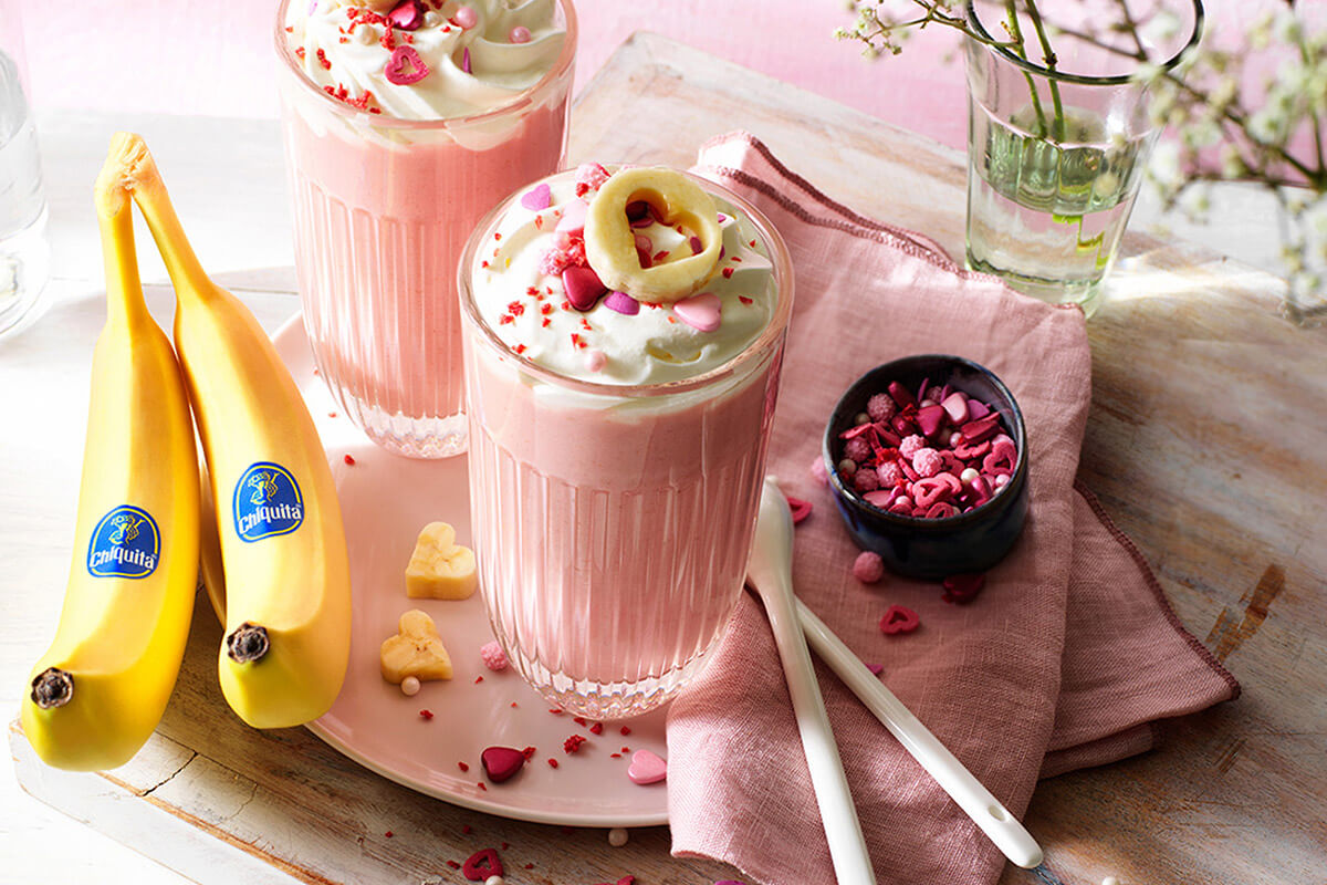 Chiquita banana pink hot chocolate for Valentine’s day