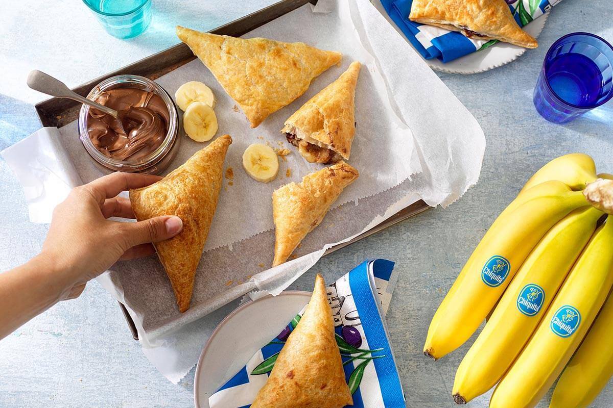 Quick chocolate Chiquita banana greek calzone with nuts