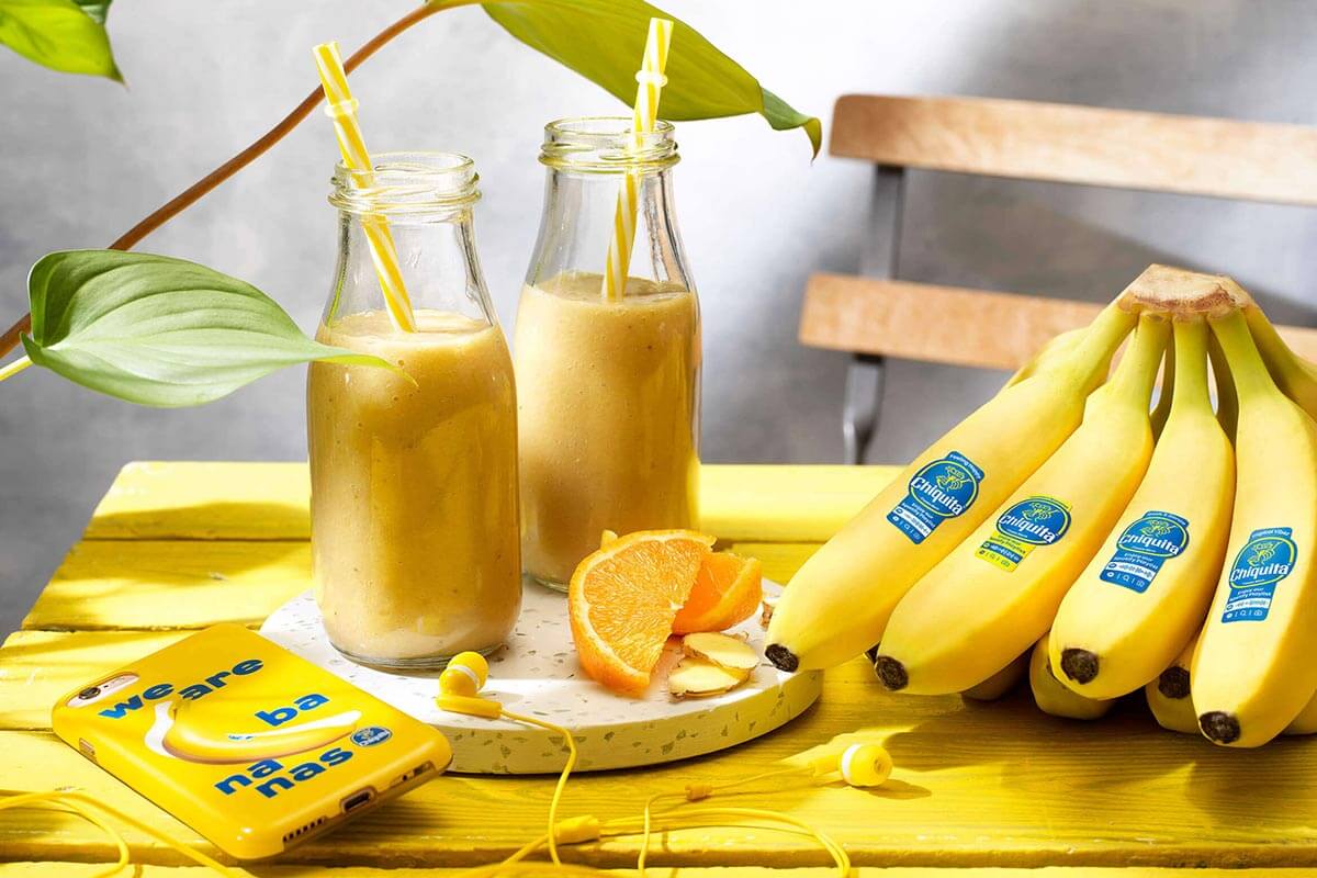 Chiquita banana, orange and ginger smoothie