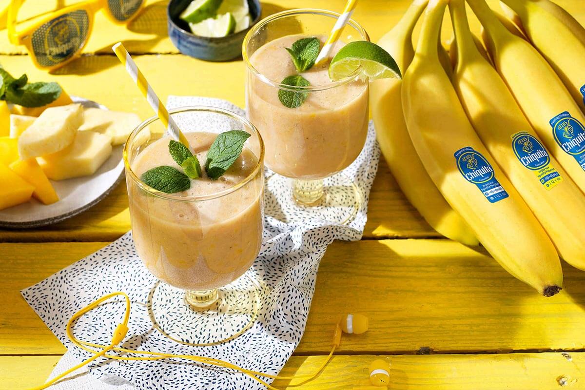 Tropical Chiquita banana smoothie with yogurt
