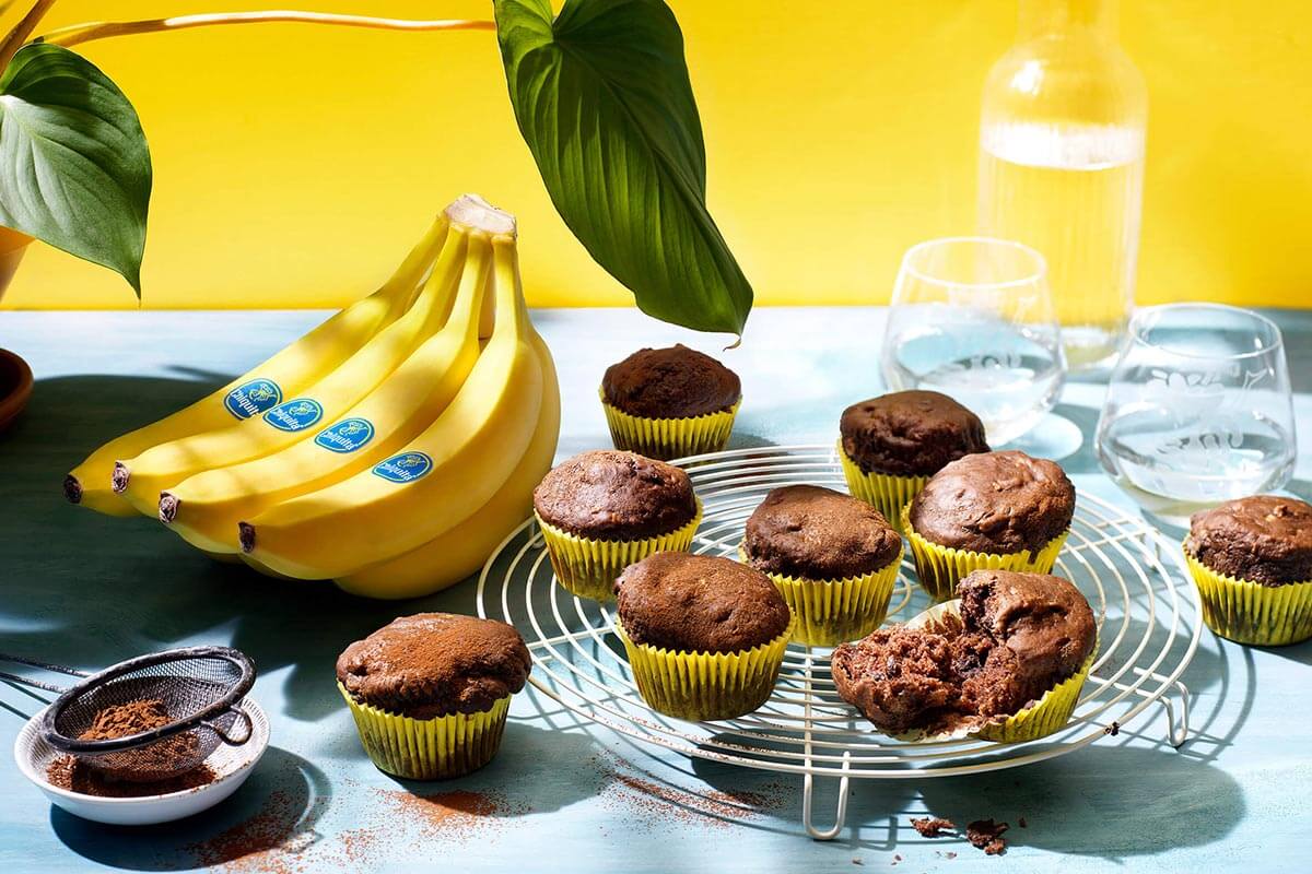 Vegan Chiquita banana chocolate muffins