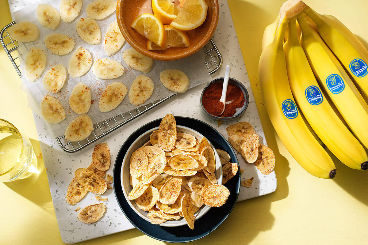 Healthy baked Chiquita banana chips
