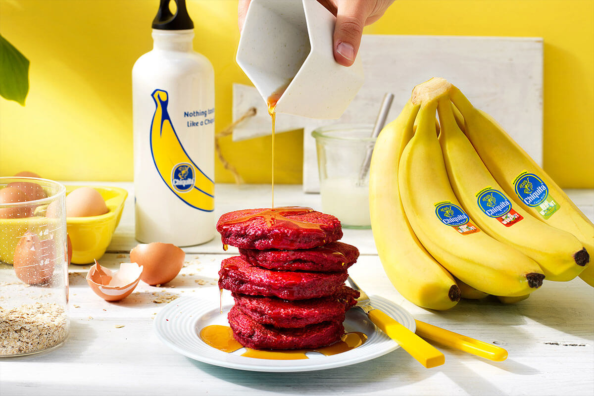 Post Workout Beet Chiquita Banana Pancakes