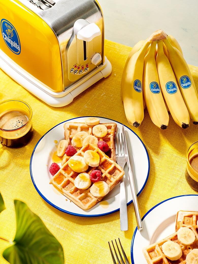 Vegan Chiquita Banana Bread Waffles