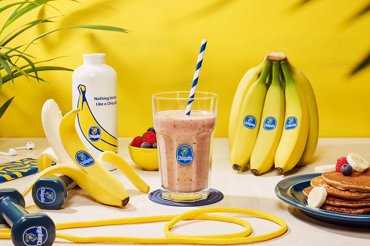 Workout banana & berries protein smoothie by Chiquita