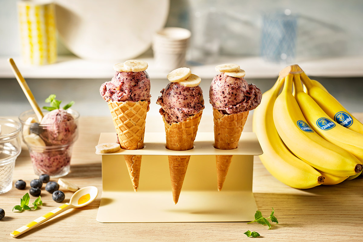 Quick Banana and Blueberry ‘Nice Cream’