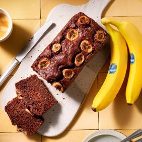 Vegan chocolate beetroot banana bread