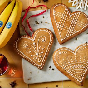 German Lebkuchen with bananas